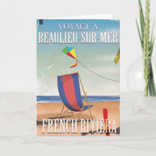 Beaulieu-sur-Mer French Vintage Travel poster Holiday Card