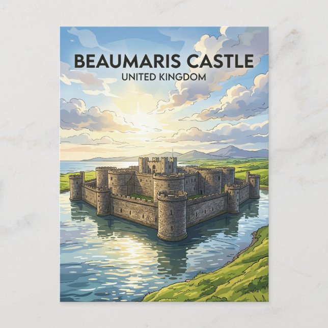 Beaumaris Castle, Anglesey United Kingdom Postcard (Front)
