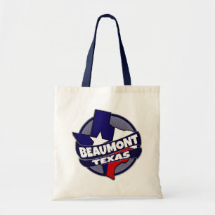 Beaumont Texas flag burst reusable tote bag