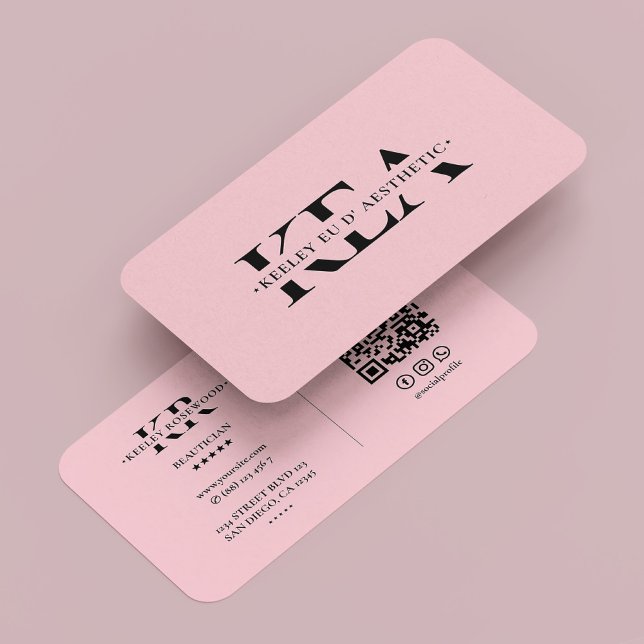 Beautician Aesthetician Pink Pastel Modern Business Card (Beautician Esthetician Pink Pastel Modern Business Card
)