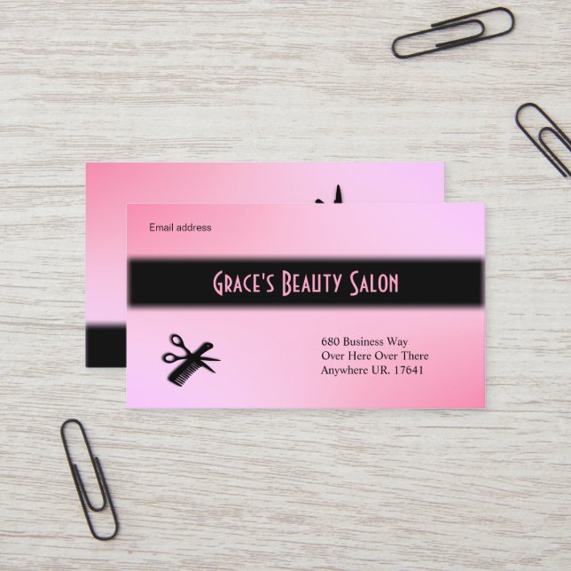 Beautician Business Card (Front/Back In Situ)
