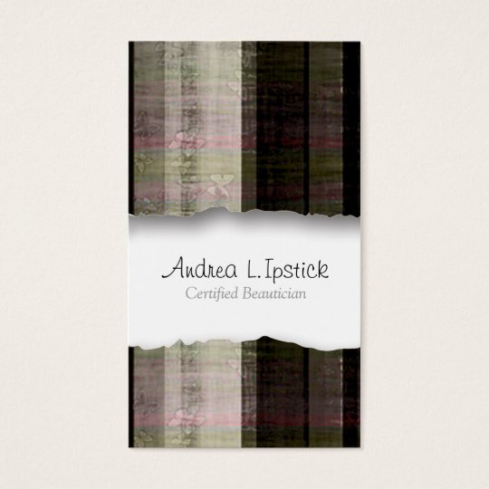 Beautician Business Card Butterfly Stripes
