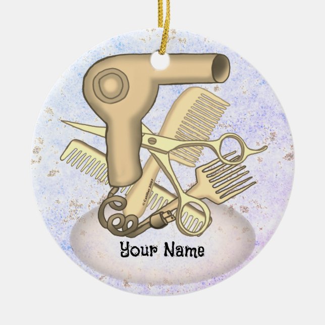 Beautician  ceramic tree decoration (Front)