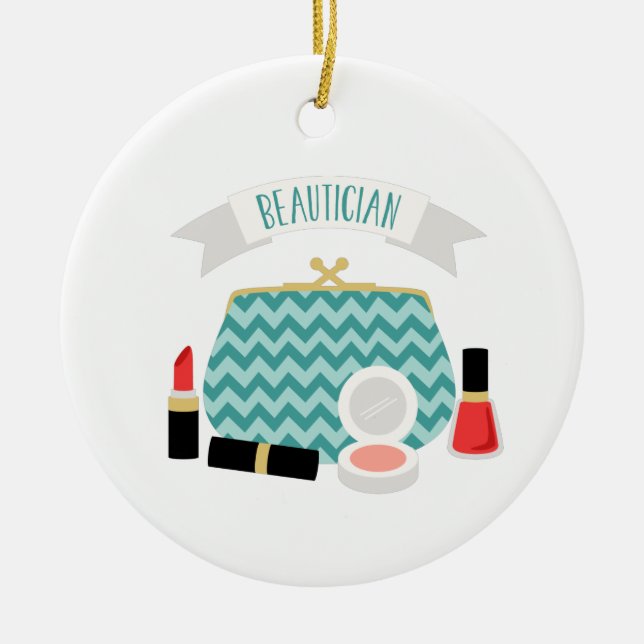 Beautician Ceramic Tree Decoration (Front)