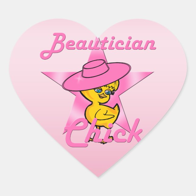 Beautician Chick #8 Heart Sticker (Front)