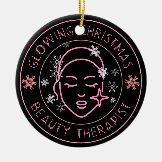 Beautician Christmas Gift Beauty Salon Ceramic Tree Decoration (Front)