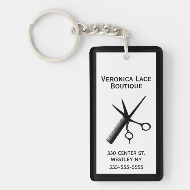 Beautician Crisp White   Key Ring (Front)