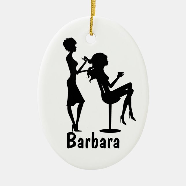 Beautician Customised Ceramic Tree Decoration (Front)