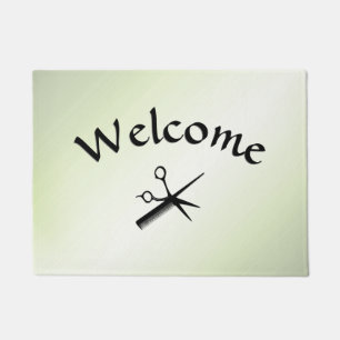 Beautician Design Apple Green Doormat