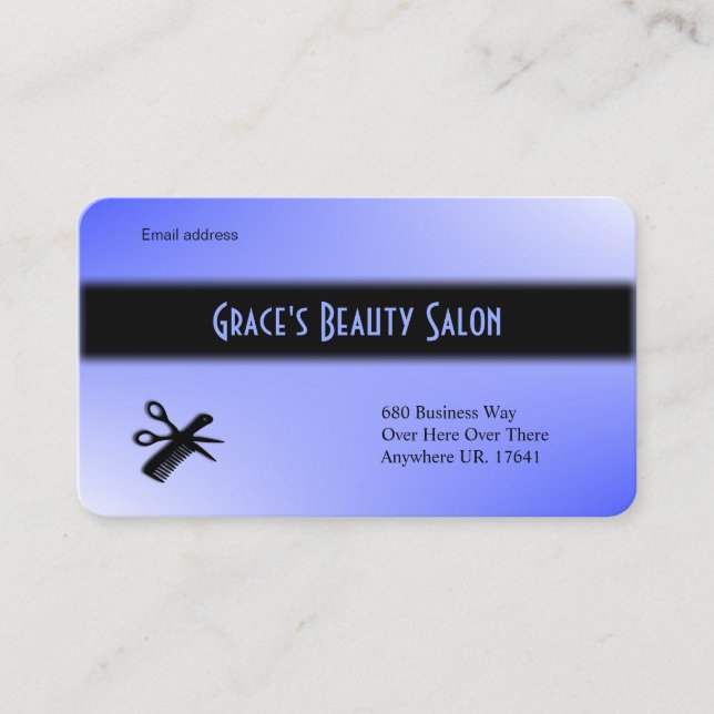 Beautician Design Blue Business Card (Front)