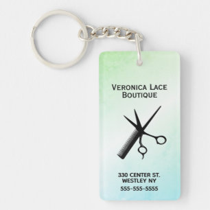 Beautician Design Blue Green Key Ring
