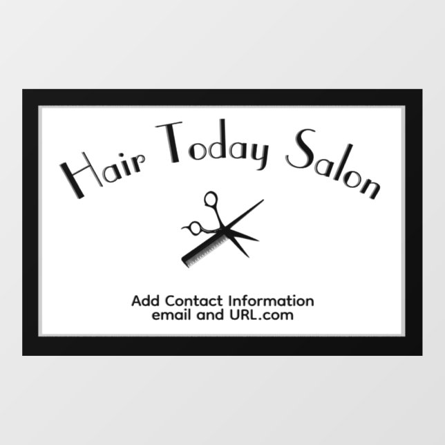 Beautician Design Business Name Contact Info Window Cling (Sheet)