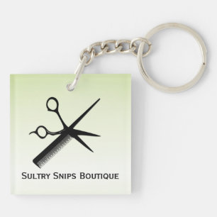 Beautician Design Green Personal with Name Key Ring