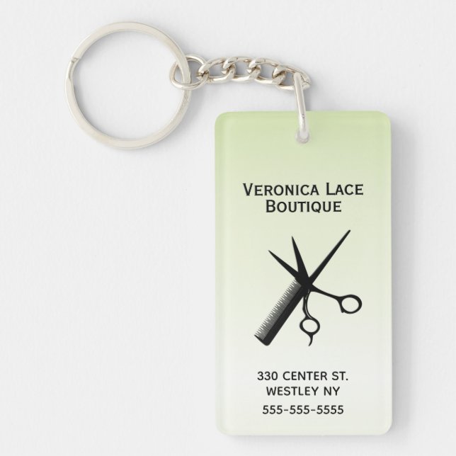 Beautician Design Light Green Key Ring (Front)