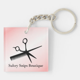 Beautician Design Pink Personal with Name Key Ring