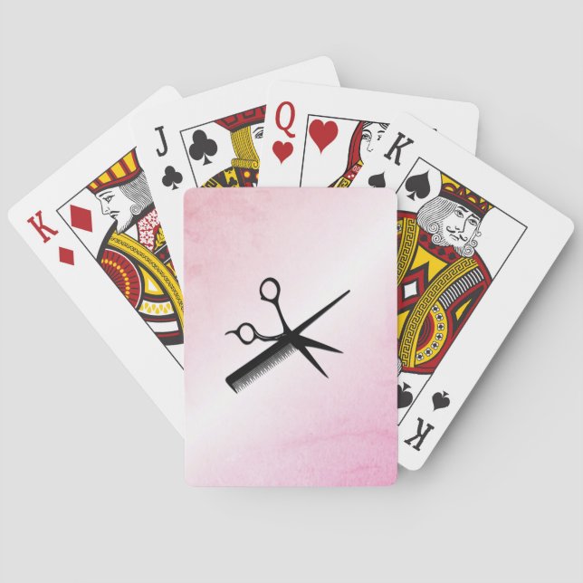 Beautician Design Pink Playing Cards (Back)