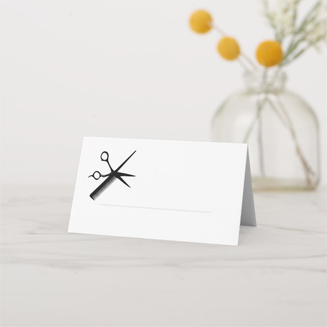 Beautician Design Thin Line for Easy Name Adding  Place Card (Front)