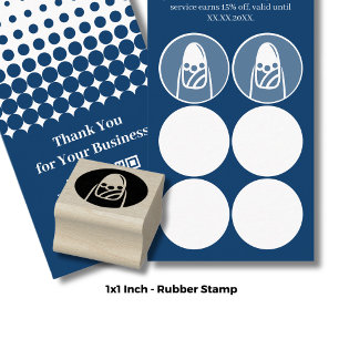 Beautician Finger Nail – 1" Inch Loyalty Card Rubber Stamp