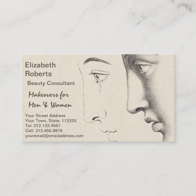 Beautician, Salon or Designer French Classic Business Card (Front)