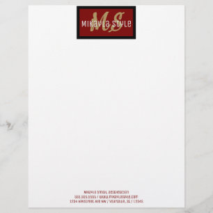 Beautician Stylist Interior Design Adaptable Custom Letterhead