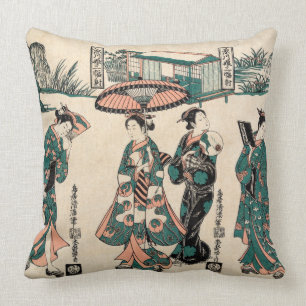 Beauties from Fukagawa. Triptych Cushion