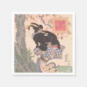 Beauties under Cherry Blossoms Vintage Ukiyo-e Napkin