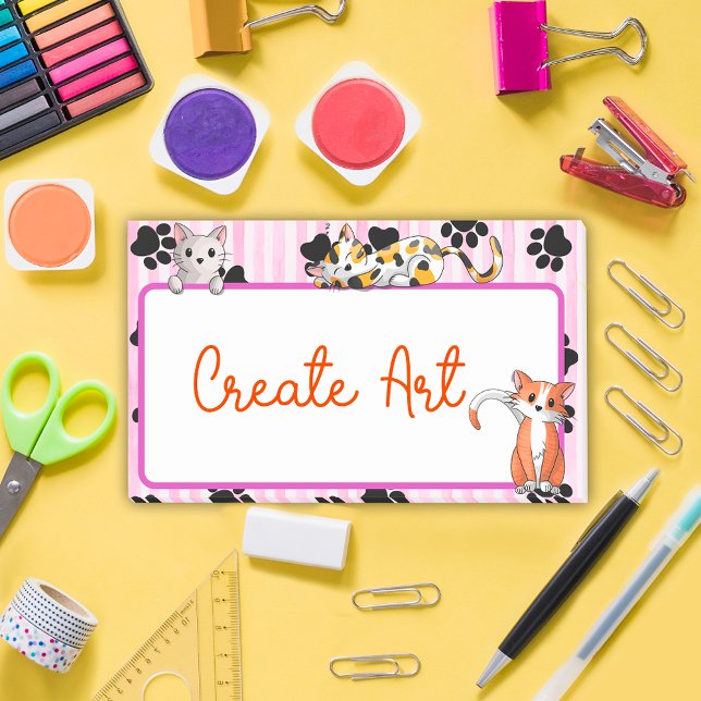 Beautifu Pink colour with paws cute kittens 10"x6" Post-it Notes (Creator Uploaded)