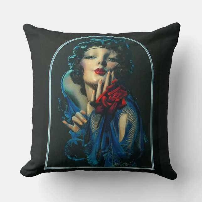 beautiful 1920s woman cushion (Front)