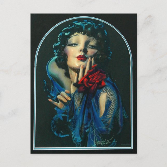 beautiful 1920s woman postcard (Front)