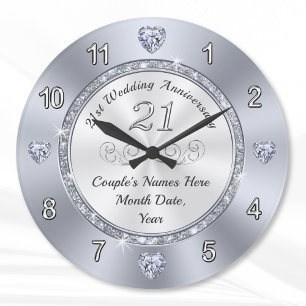 Beautiful 21st Wedding Anniversary Gift Ideas Large Clock