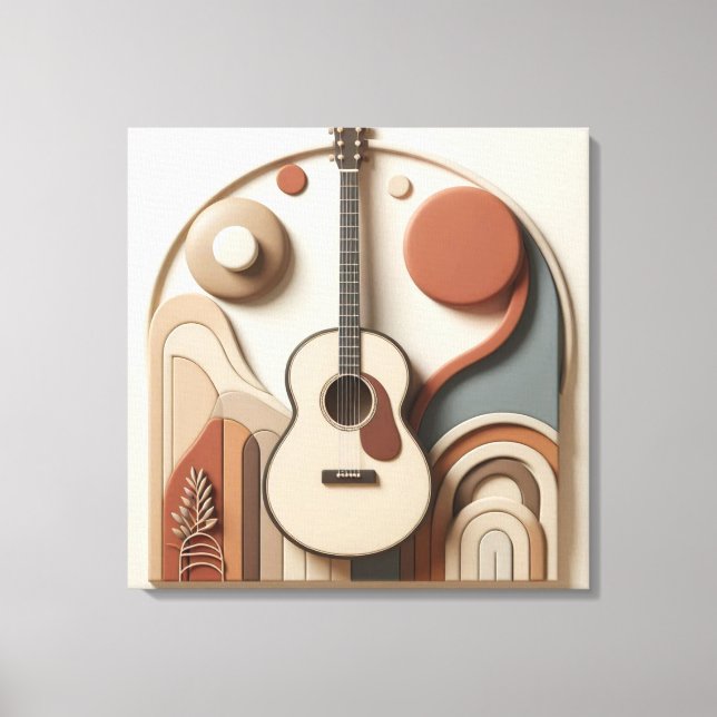 Beautiful 3d Guitar  Canvas Print (Front)
