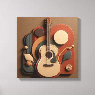 Beautiful 3d Guitar  Canvas Print