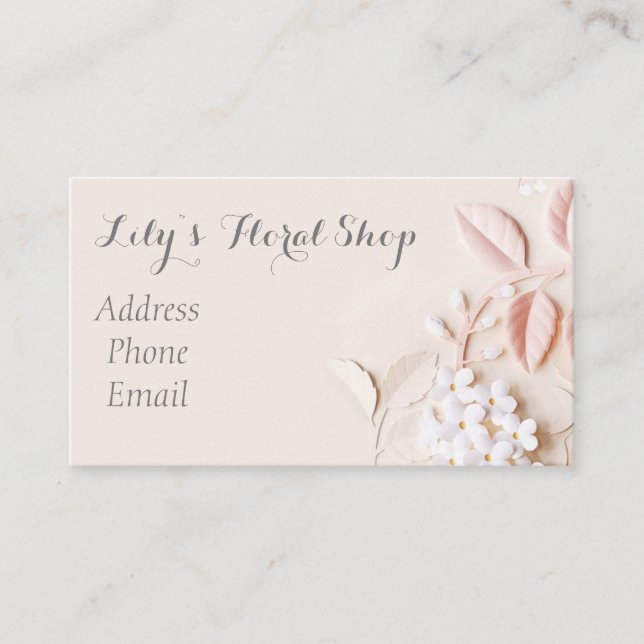 Beautiful 3D look floral Business Card (Front)
