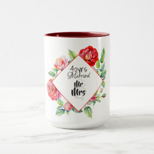 Beautiful 40th Wedding Anniverary Rube Red Roses Mug