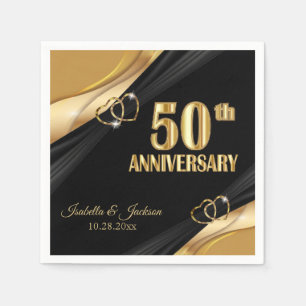 Beautiful 50th  Wedding Anniversary  Napkin