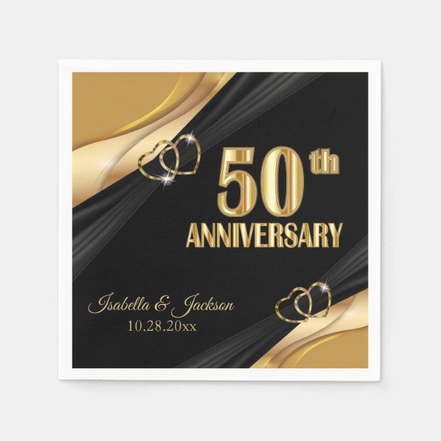 Beautiful 50th  Wedding Anniversary  Napkin (Front)