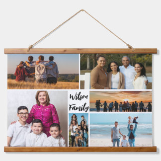 Beautiful 6 Family Photo Collage Personalised Hanging Tapestry