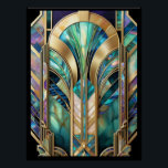 Beautiful Abalone Art Deco Poster. Poster<br><div class="desc">This is a beautiful Art Deco Poster with colors of Abalone. I have given it a very small black frame. I feel that the black brings out the beautiful colors in this poster. A lovely poster that you could have framed. Something different in the way of Art Deco. It reminds...</div>