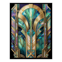 Beautiful Abalone Art Deco Poster.
