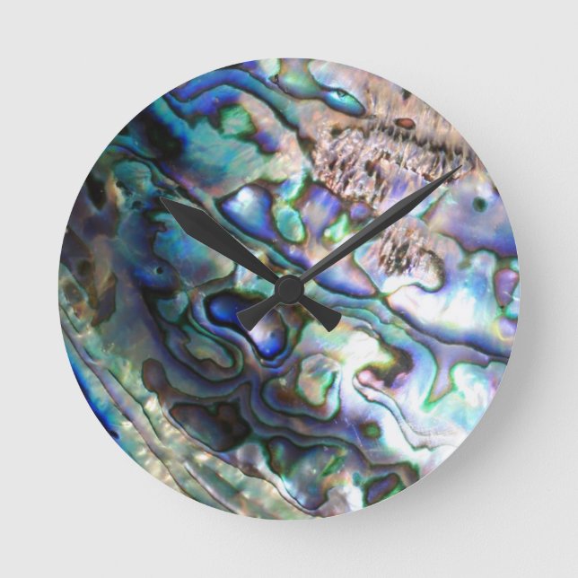 Beautiful abalone shell round clock (Front)