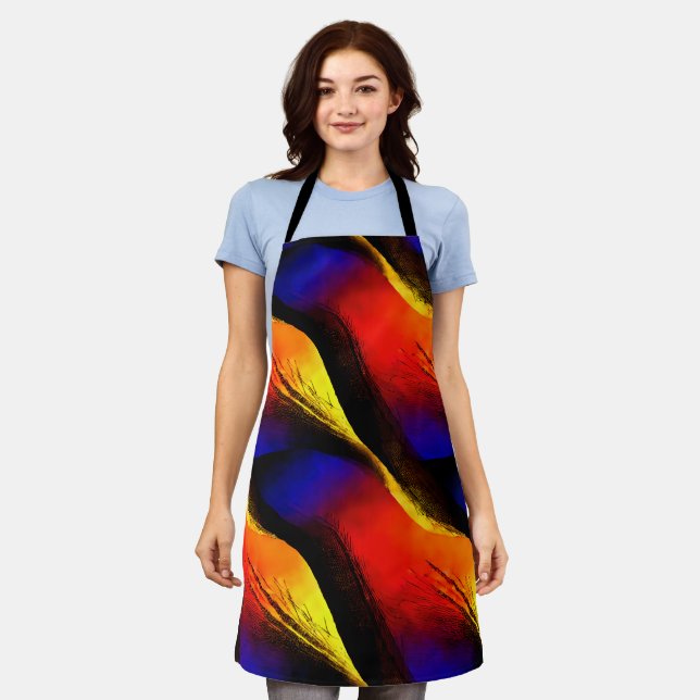 Beautiful Abstract Art on Dark Background  Apron (Worn)