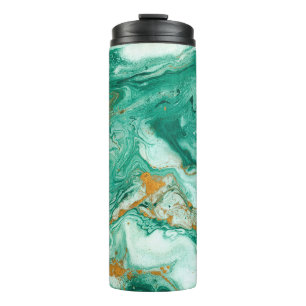 Beautiful abstract background. Golden and dark gre Thermal Tumbler