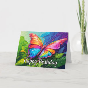 Beautiful Abstract Butterfly Happy Birthday Card