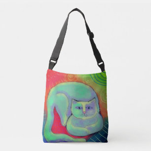 Beautiful Abstract Cat Art Crossbody Bag