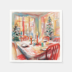 Beautiful Abstract Christmas Dinner Table Setting Napkin