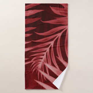 Beautiful abstract colour pink and red flowers on  bath towel