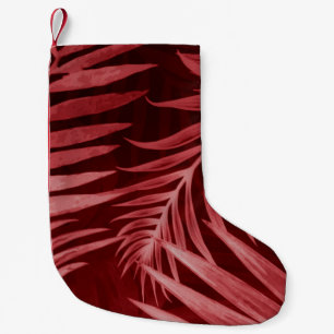 Beautiful abstract colour pink and red flowers on small christmas stocking