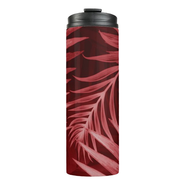 Beautiful abstract colour pink and red flowers on  thermal tumbler (Front)