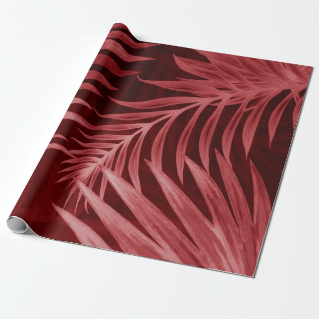 Beautiful abstract colour pink and red flowers on  wrapping paper (Unrolled)