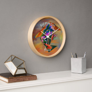 Beautiful Abstract Colourful Marble Liquified Clock